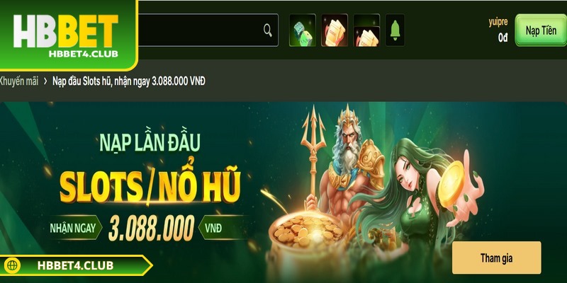 Nhận ngay 3.088.000 VNĐ khi tham gia slot