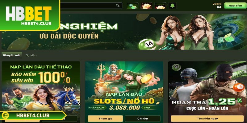 Khuyến mãi Hbbet mang đến trải nghiệm độc đáo